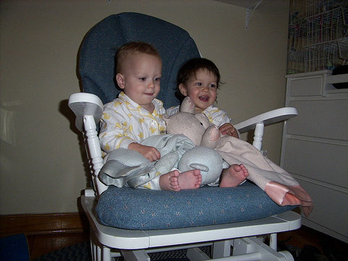Adam and Becky, about a year and a half old